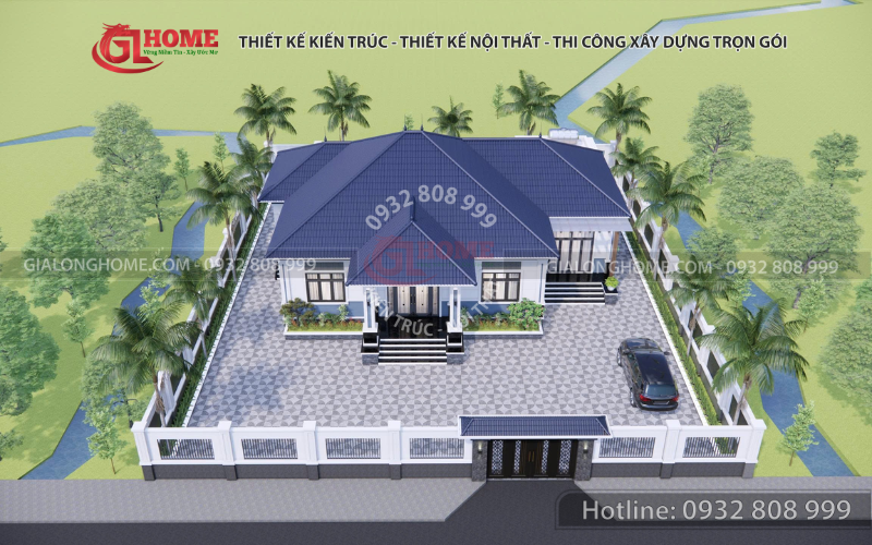 Công trình nhà mái Nhật tại Tiền Giang do Gia Long Home thi công