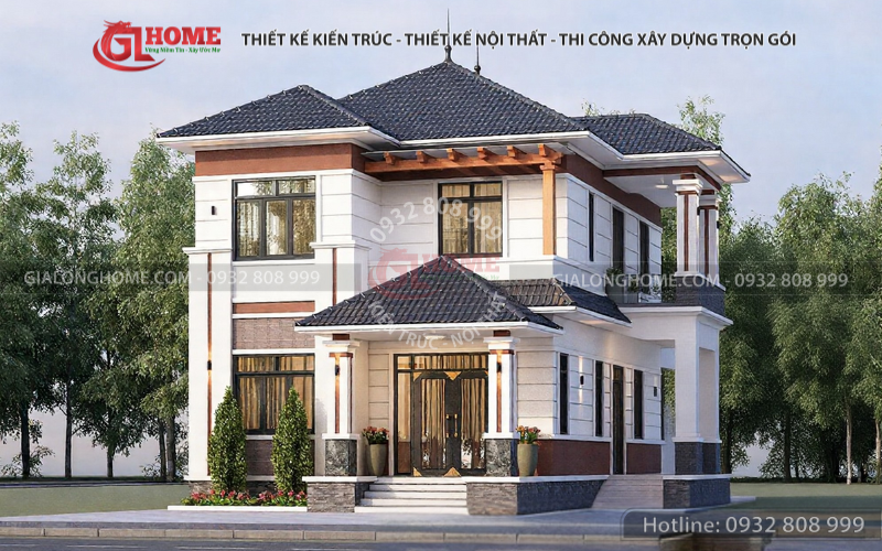 Công trình nhà mái Nhật 2 tầng tân cổ điển của Anh Bình ở Đồng Nai