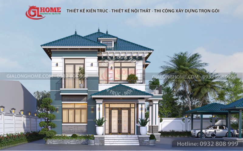 Biệt thự vườn 2 tầng mái Nhật 