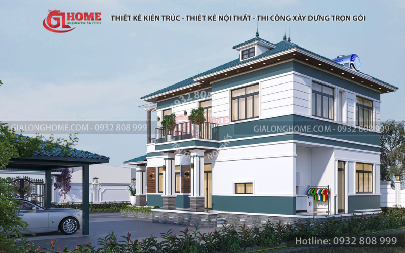 Biệt thự vườn 2 tầng mái Nhật 
