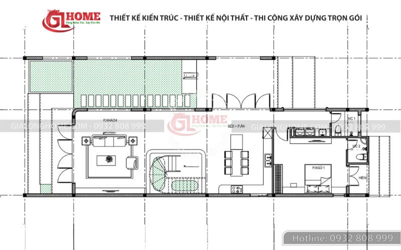 Xây nhà trọn gói Gia Long Home - Thiết kế và thi công nhà Chị Tâm tại Khánh Hòa