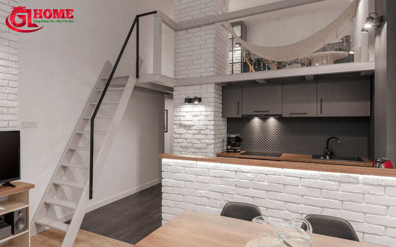 Cầu thang cho thiết kế tầng lửng