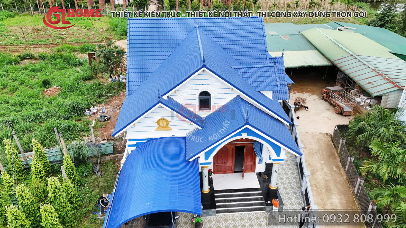 Mặt bằng nhà mái Thái 3 phòng ngủ