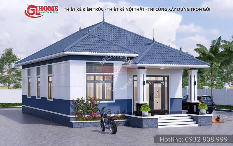 Mẫu nhà cấp 4 mái Nhật đẹp