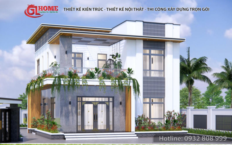 Top 10 mẫu thiết kế nhà phố hiện đại đẹp, tối ưu chi phí, xu hướng mới 2026 2 Thiết kế nhà phố hiện đại