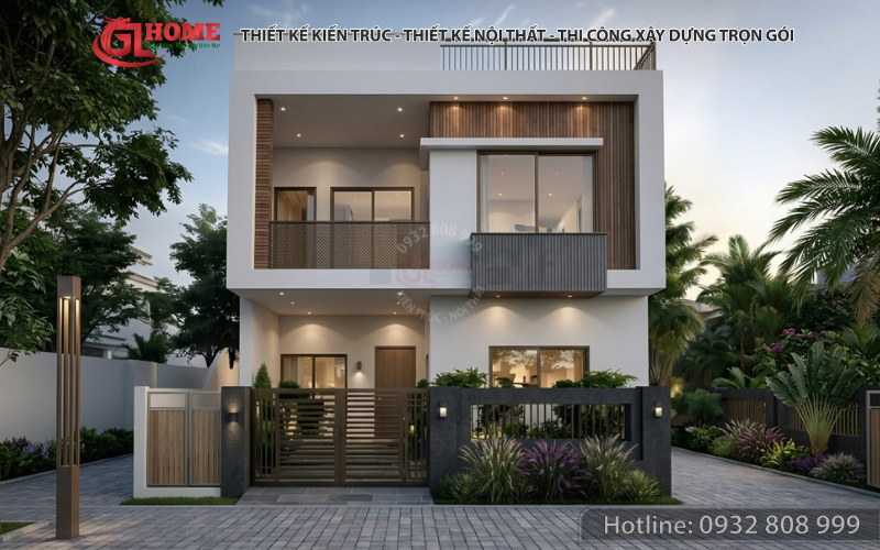 Top 10 mẫu thiết kế nhà phố hiện đại đẹp, tối ưu chi phí, xu hướng mới 2026 11 Nhà phố 2026