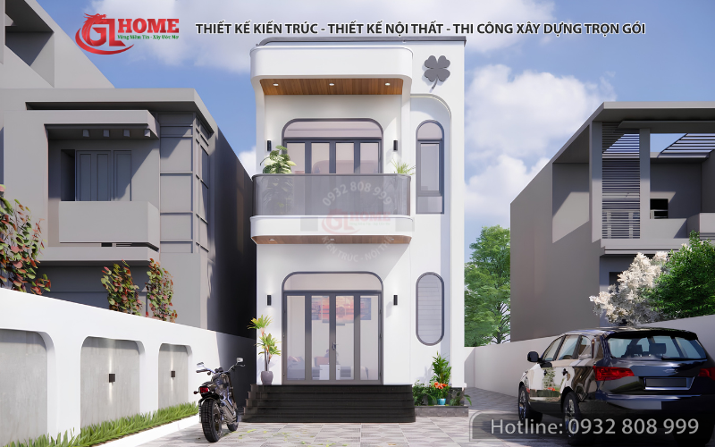 Top 10 mẫu thiết kế nhà phố hiện đại đẹp, tối ưu chi phí, xu hướng mới 2026 5 Nhà phố hiện đại