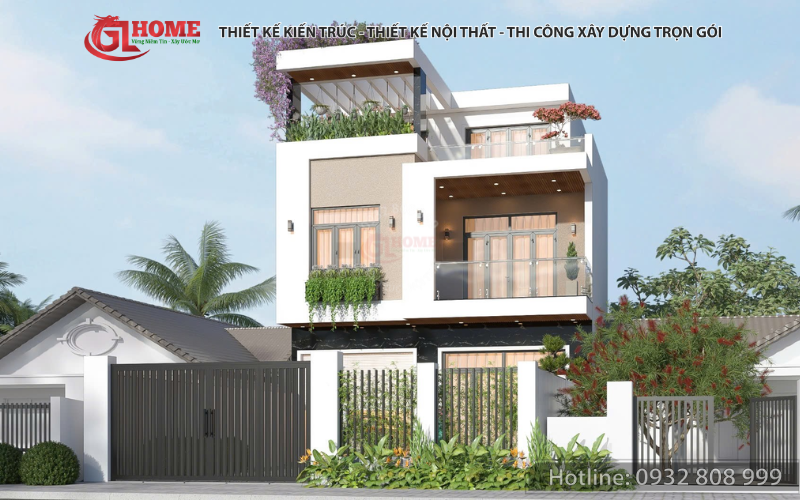 Top 10 mẫu thiết kế nhà phố hiện đại đẹp, tối ưu chi phí, xu hướng mới 2026 6 Thiết kế nhà phố hiện đại